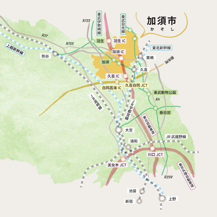 加須市の広域マップ