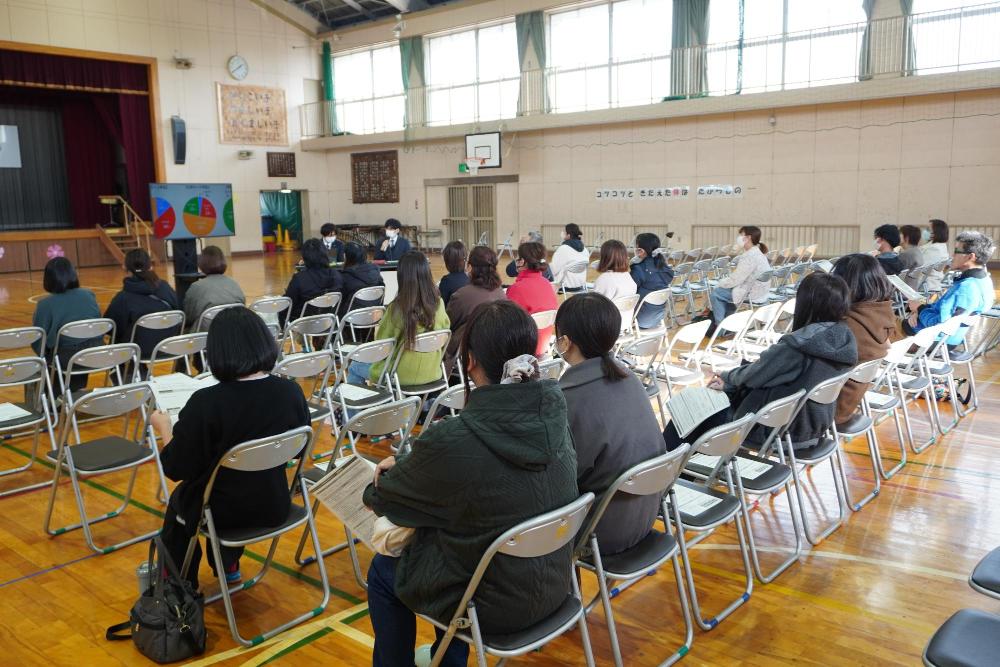 原道小学校での出張説明の様子