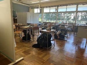 避難訓練のようす