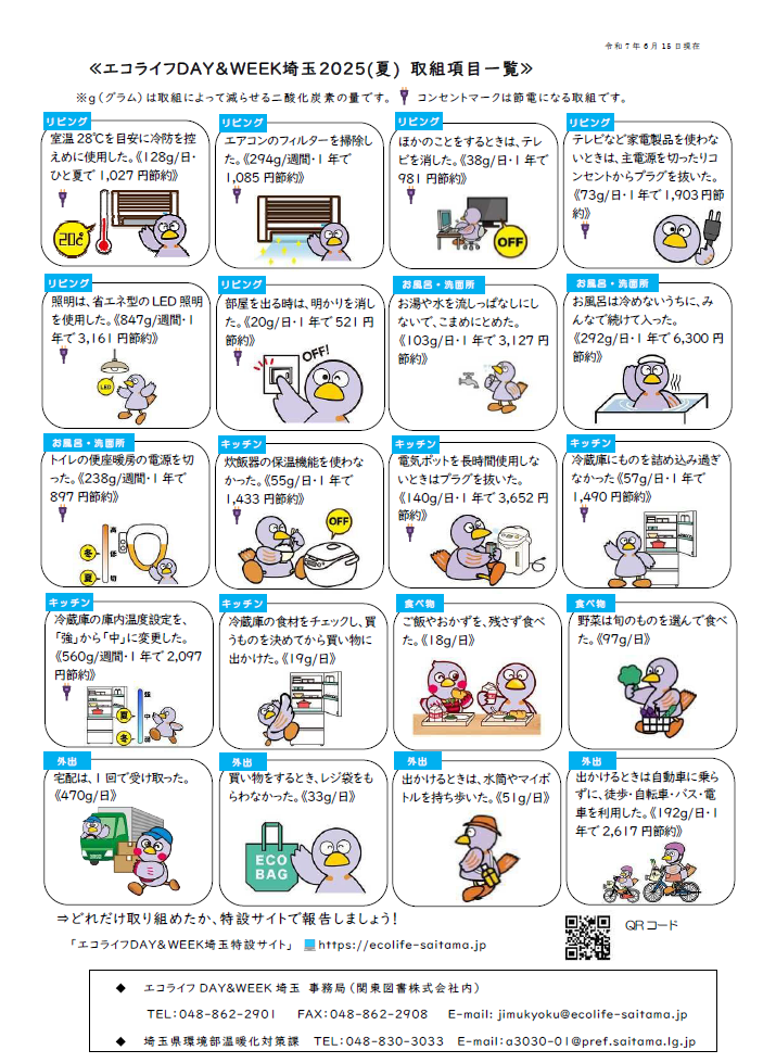 コバトンエコライフ取り組み一覧