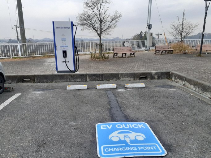 道の駅かぞわたらせ駐車場の急速充電器