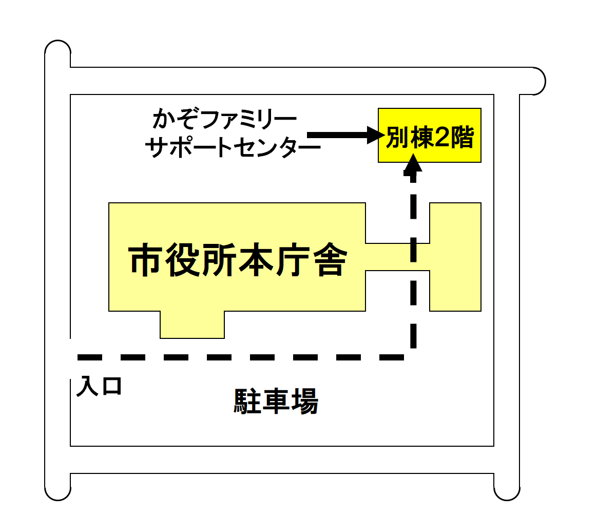 かぞファミリー・サポート・センターへの案内図