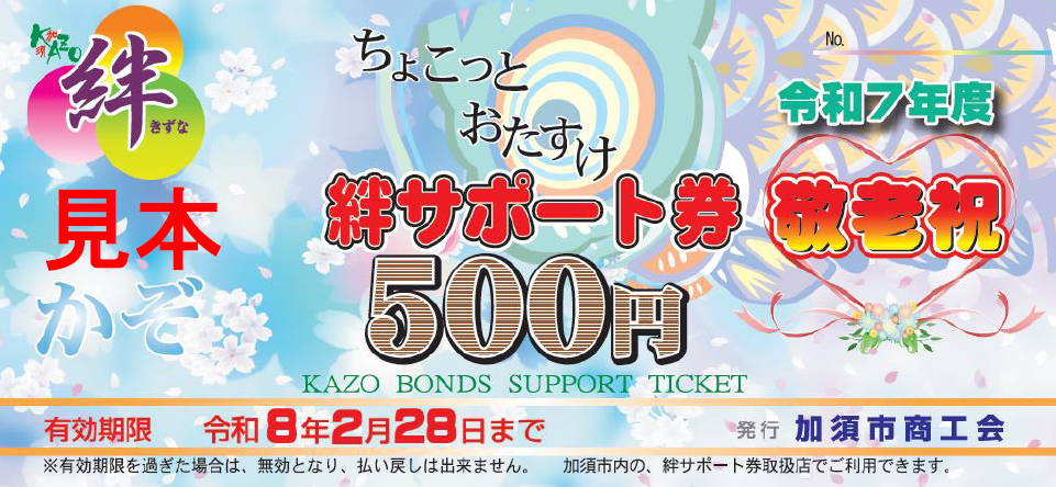 絆サポート券の見本