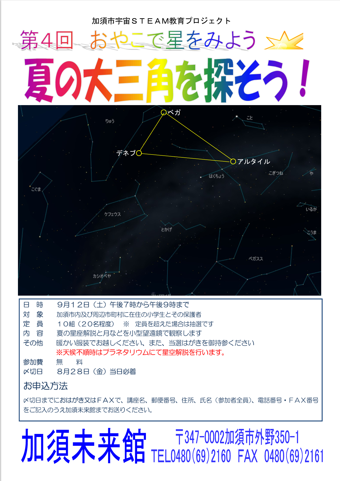 第4回親子で星を見よう 夏の大三角を探そう