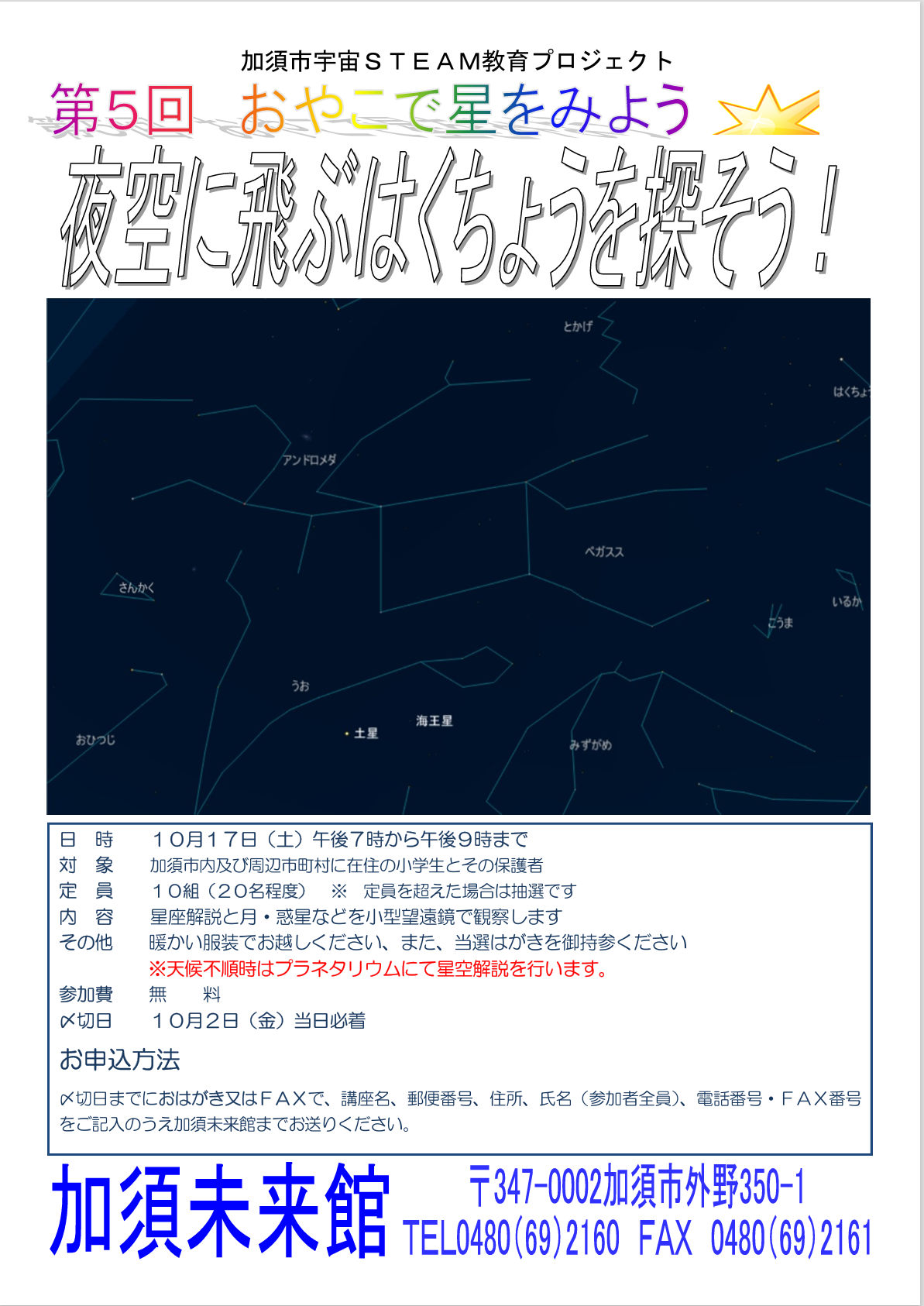 夜空に飛ぶはくちょうを探そう