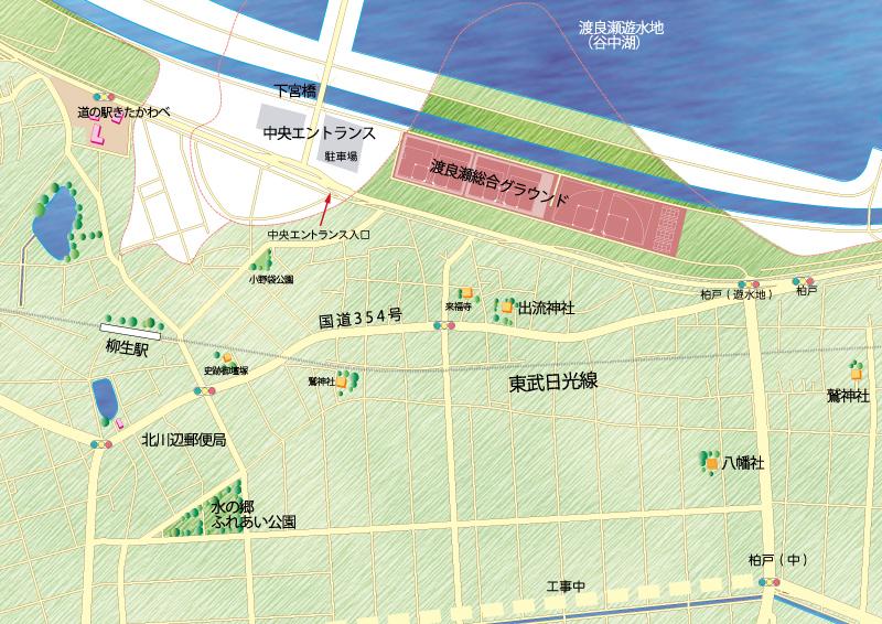 渡良瀬遊水地周辺地図