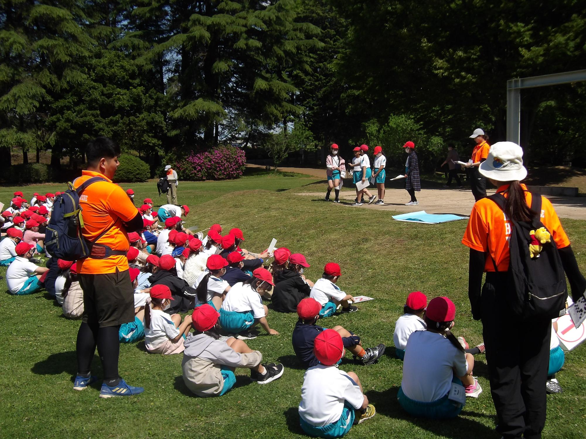 全校徒歩遠足 到着式